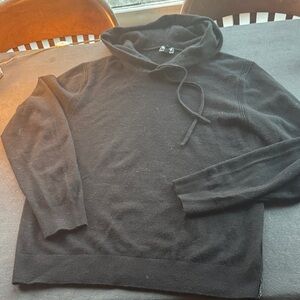 Todd Snyder Black Cashmere Hooded Sweater Size Large